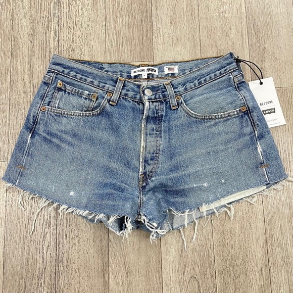Levi’s REDONE Jean Denim SHORTS Size 27 - Picture 3 of 5